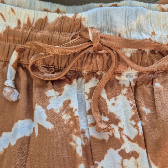 Young Fabulous & Broke Pants Satin Copper Print Pull On Wide Leg Size S NEW - Picture 6 of 12